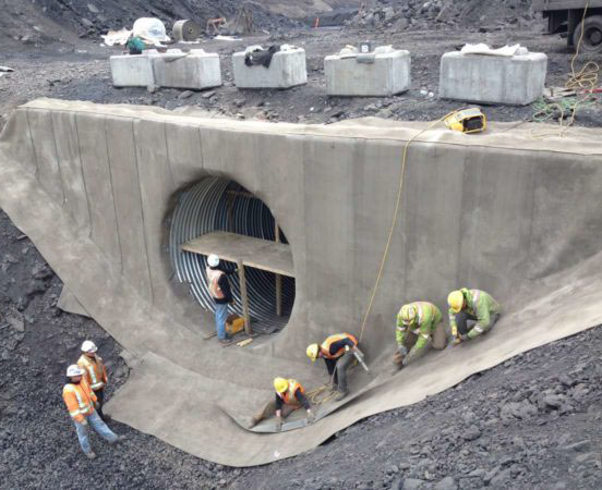 خرسانة قماشية مثبتة